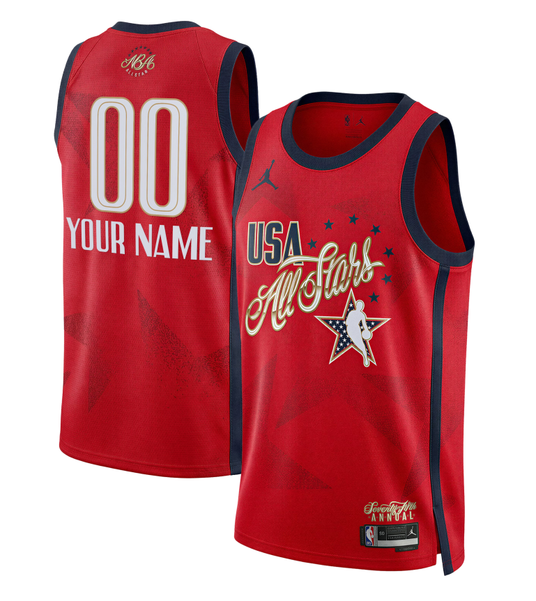Men's Red 2026 All-Star Active Player Custom Stitched Basketball Jersey